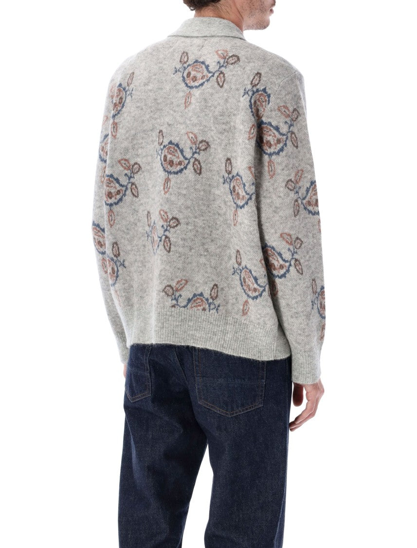 Corridor Maya Patterned Alpaca-Blend Polo Sweater