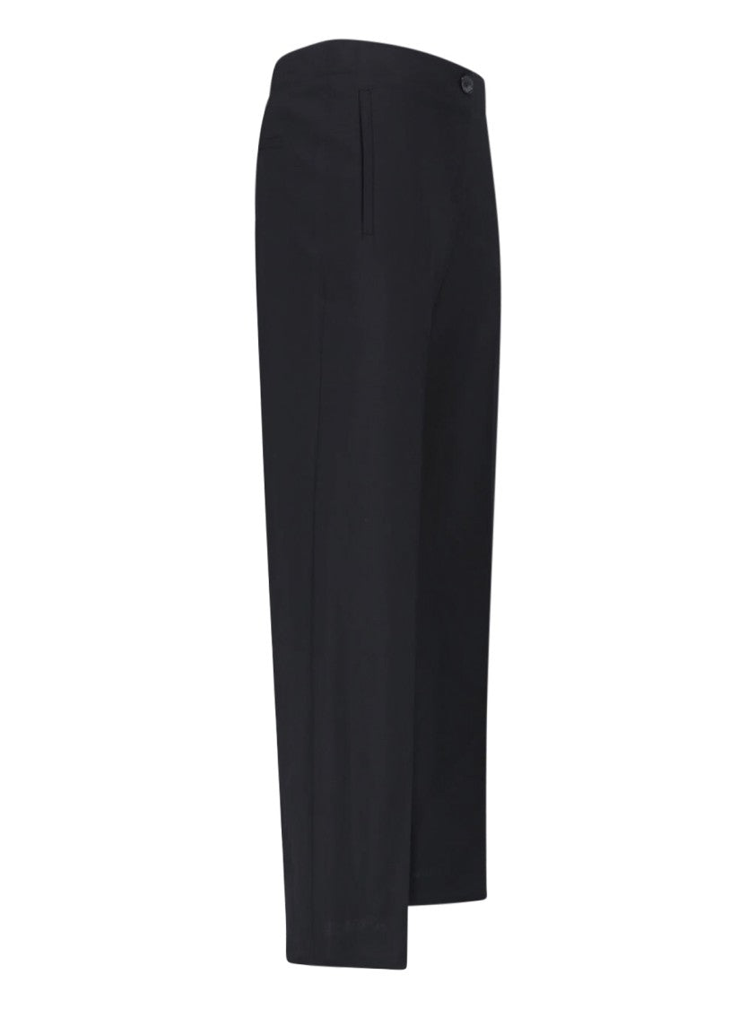Khaite Black Virgin Wool Mita Straight-Leg Pants