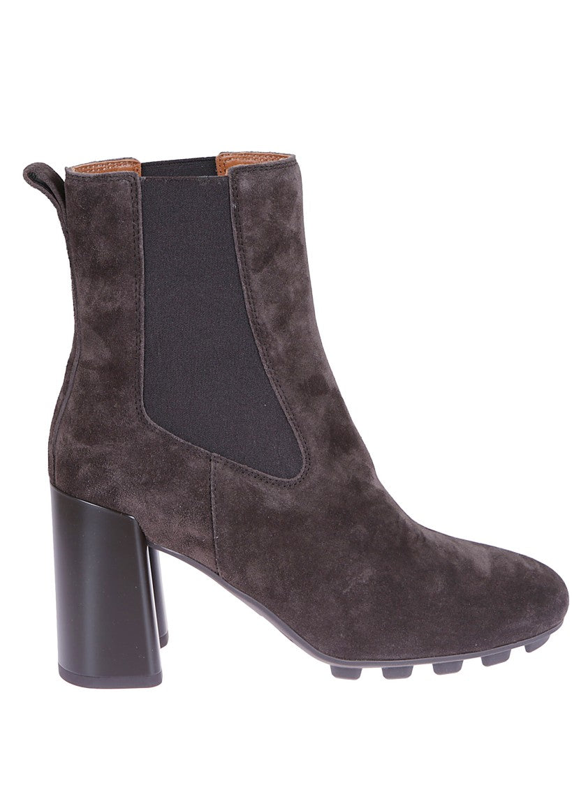 Hogan Brown Suede Chelsea Boots With Elastic Side Straps
