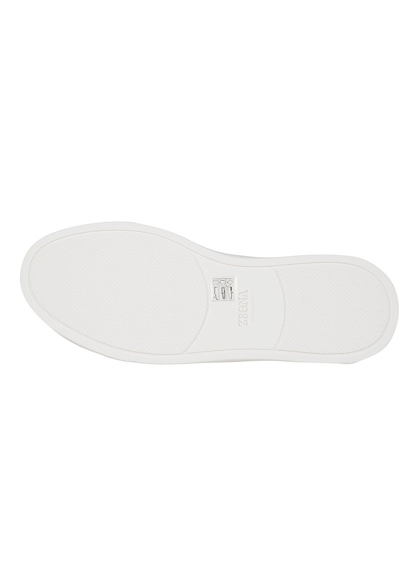 Zegna Triple Stitch Low-Top Rubber Sole Bovine Leather Sneakers