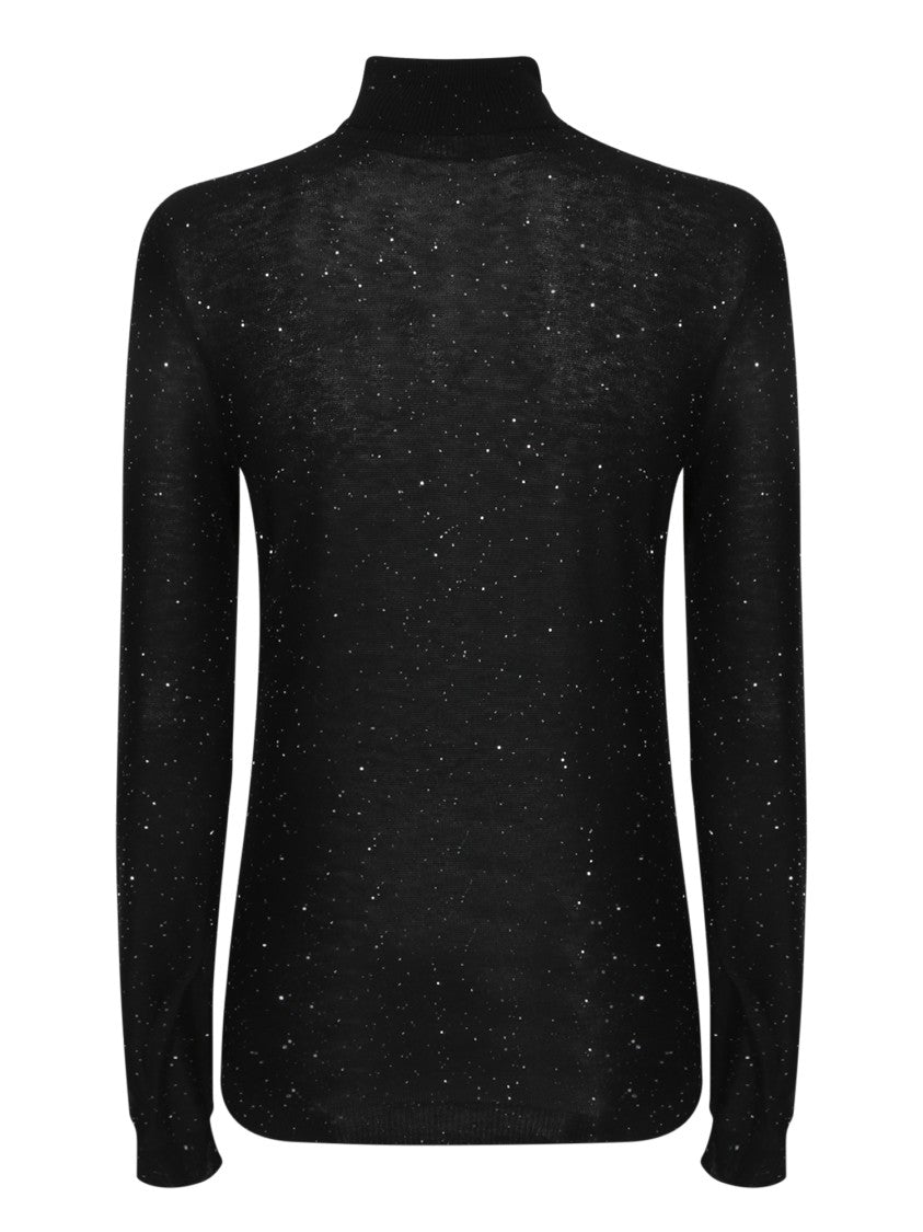 Fabiana Filippi Long-Sleeve Black Sweater With High Neckline