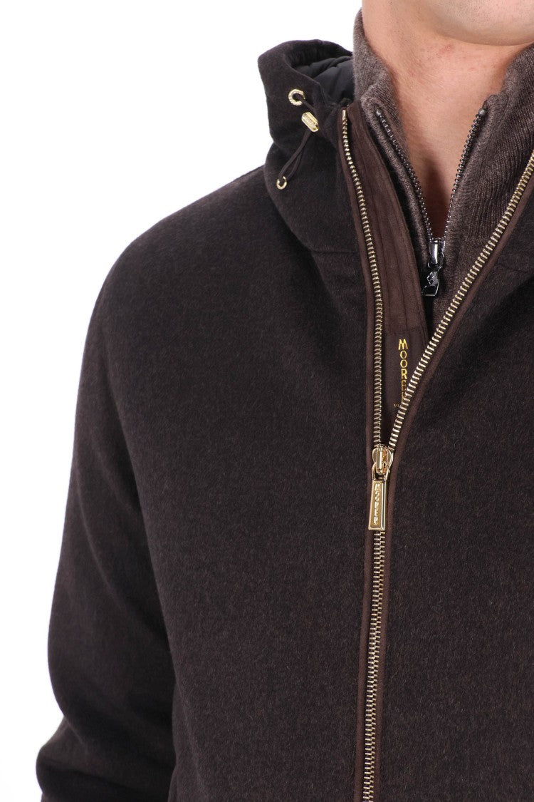Moorer Baby Cashmere Down-Padded Wool-Cashmere Bomber Jacket