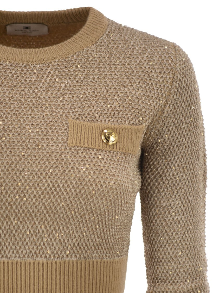 Elisabetta Franchi Sequin Knit Top