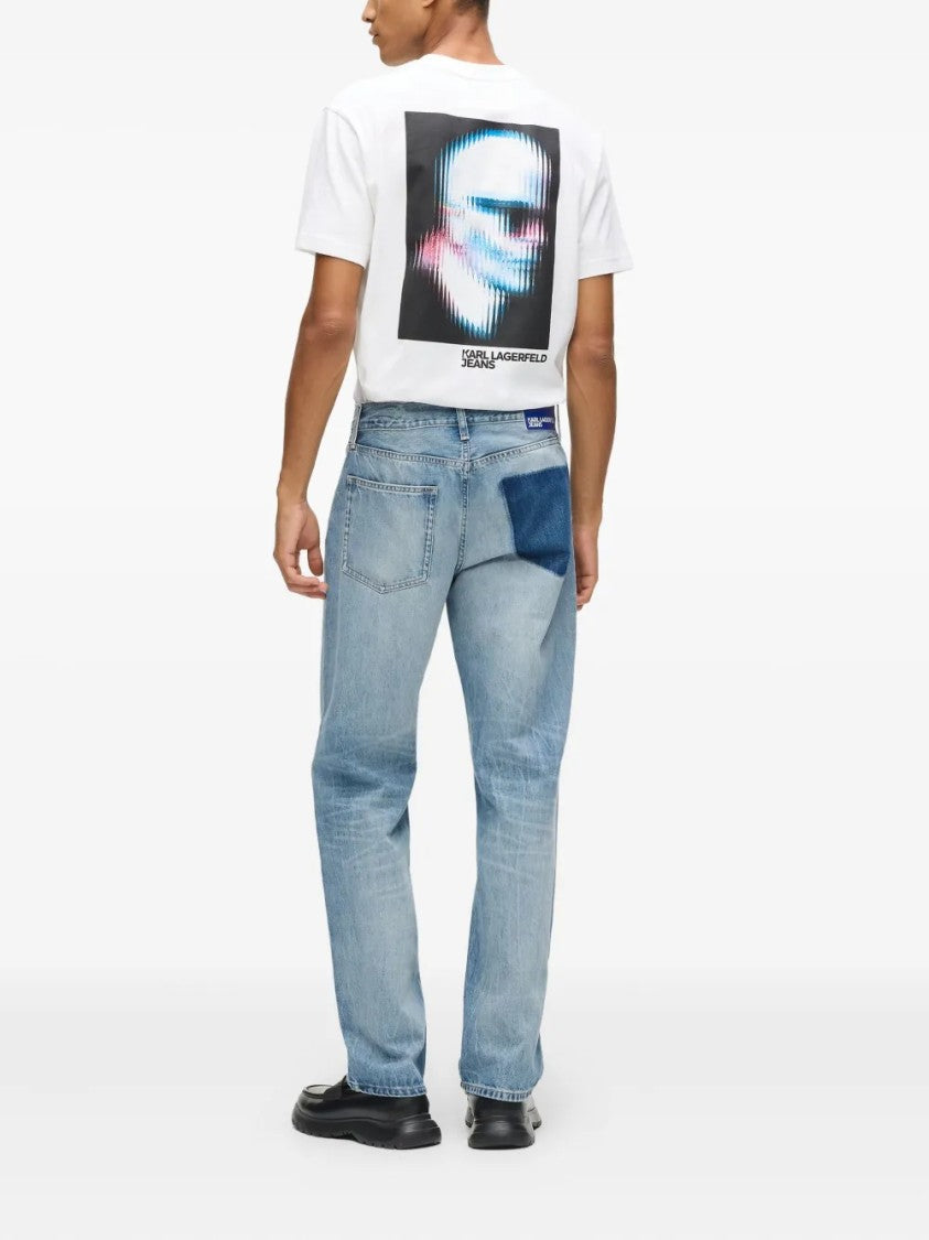 Karl Lagerfeld Straight-Leg Denim Jeans With Unique Contrast Pocket