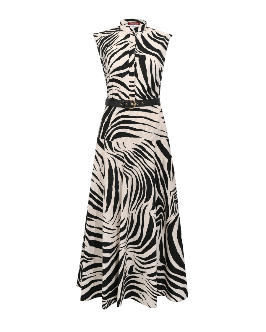 Max Mara Zebra Print Poplin Shirt Dress