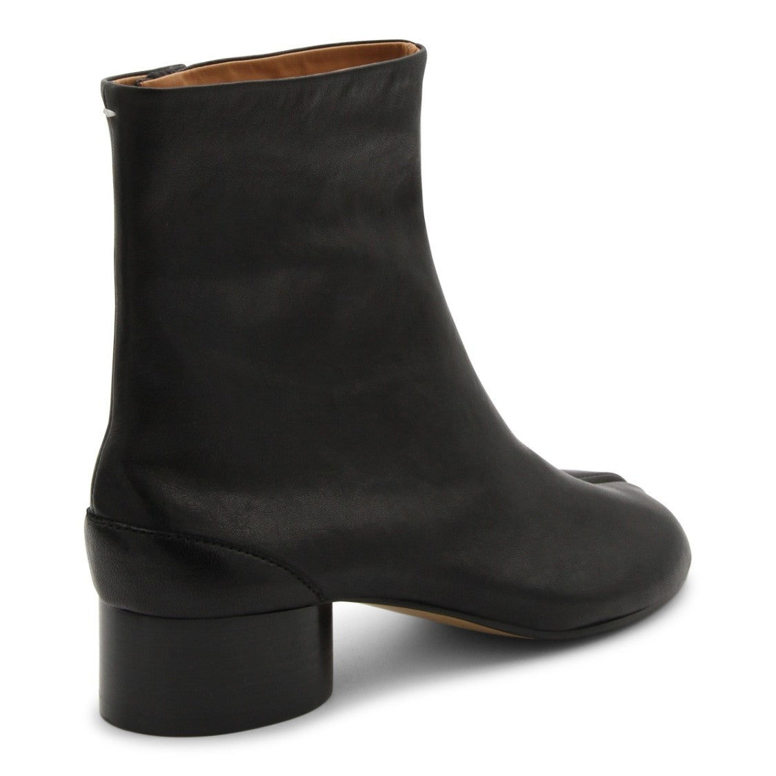 Maison Margiela Black Leather Tabi Ankle Boots With Side Zip