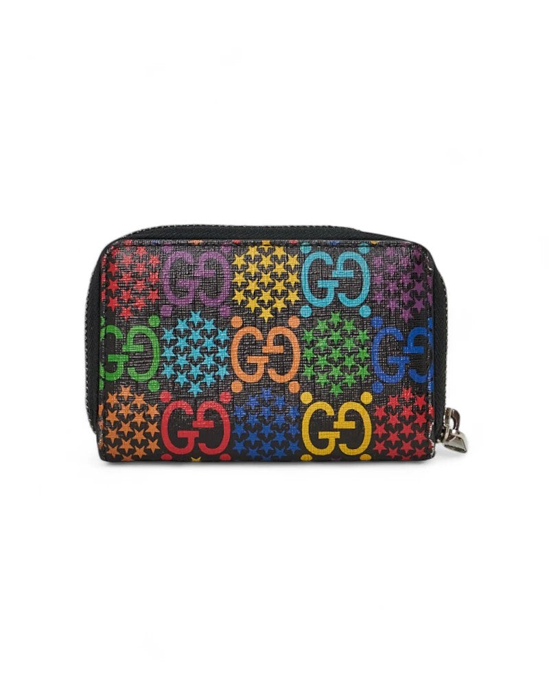 Gucci Gg Psychedelic Zip Coin Purse In Black