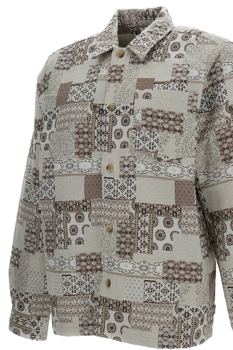 Les Deux Beige Jacquard Cotton-Blend Overshirt