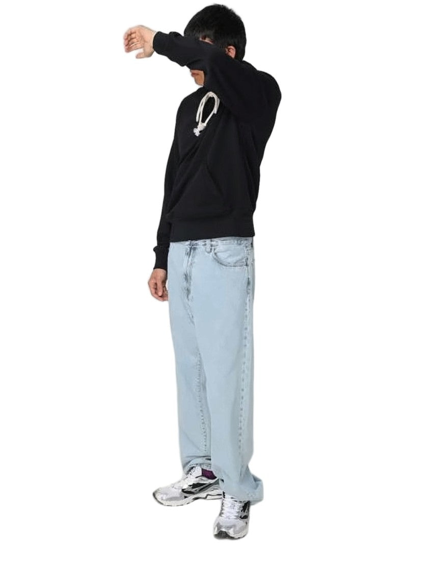 Acne Studios Classic Black Cotton Hoodie With Drawstring