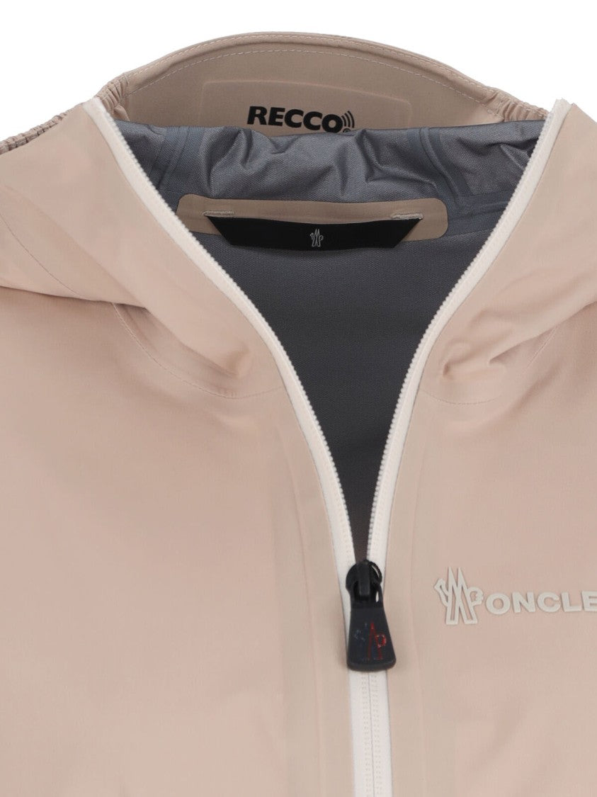 Moncler Grenoble "Valles" Zip Jacket, In Beige Nylon