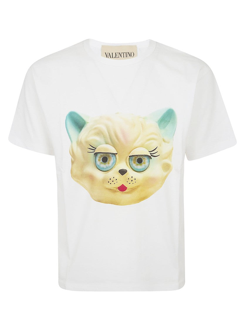 Valentino Garavani Le Chat De La Maison Graphic Cotton T-Shirt