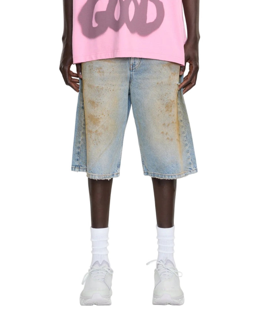 Flaneur Relaxed Fit Denim Shorts With Distressed Details