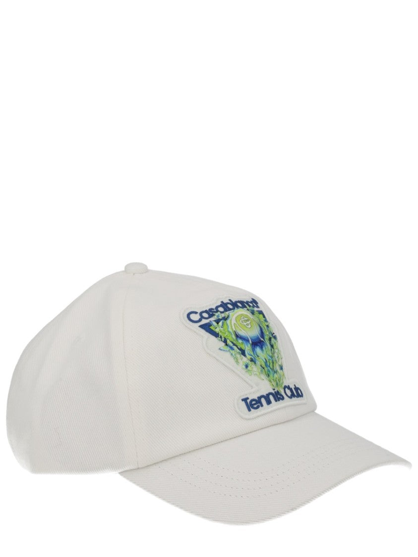 Casablanca White Flaming Tennis Ball Cap