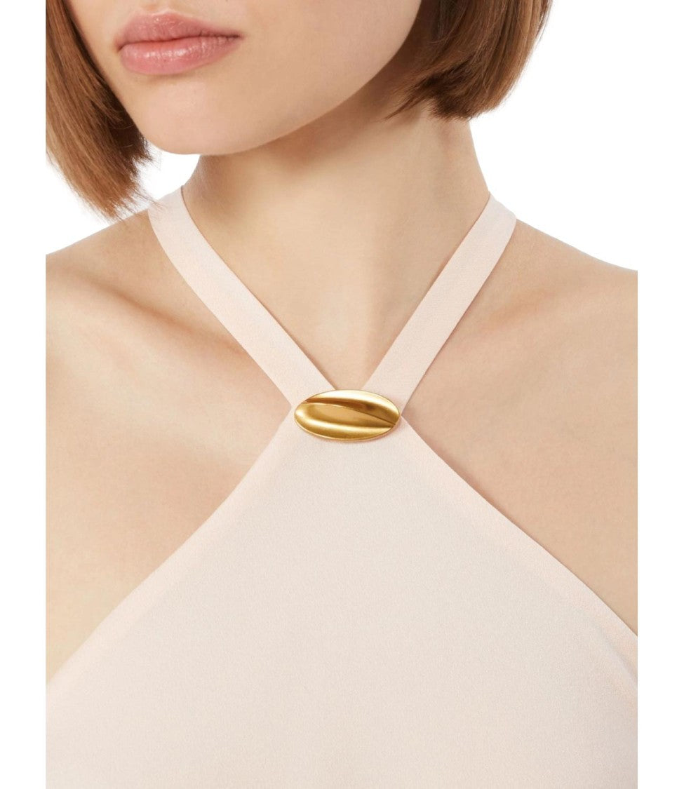 Max Mara Pink Triacetate Blend Maxi Dress