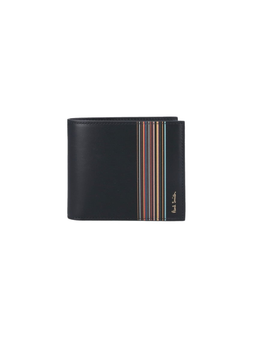 Paul Smith Signature Stripe Block' Bifold Wallet – Black