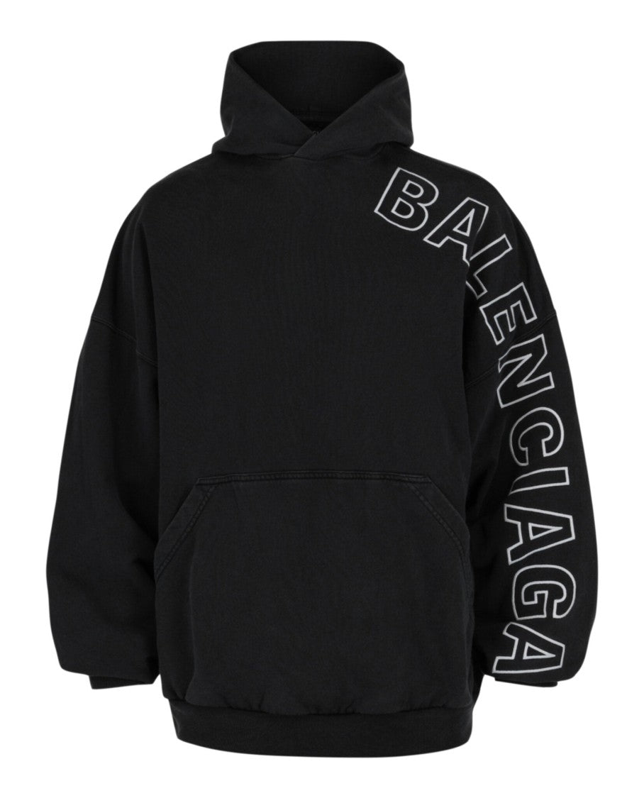Balenciaga Logo Embroidered Oversized Hoodie