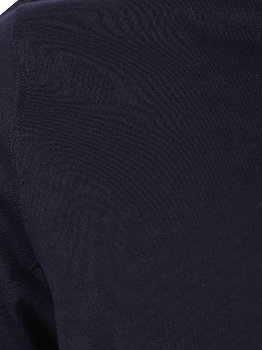 Brunello Cucinelli Blue T-Shirt With Contrast Trim And Crew Neckline