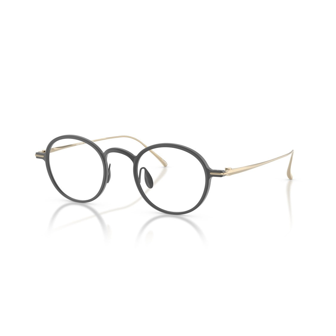 Giorgio Armani 0Ar5159t Round Black Eyeglasses With Gold Metal Temples