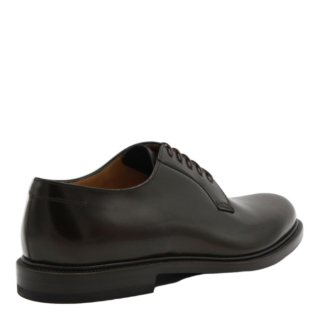 Mille885 Polished Leather Flat Shoes With Lace-Up Design