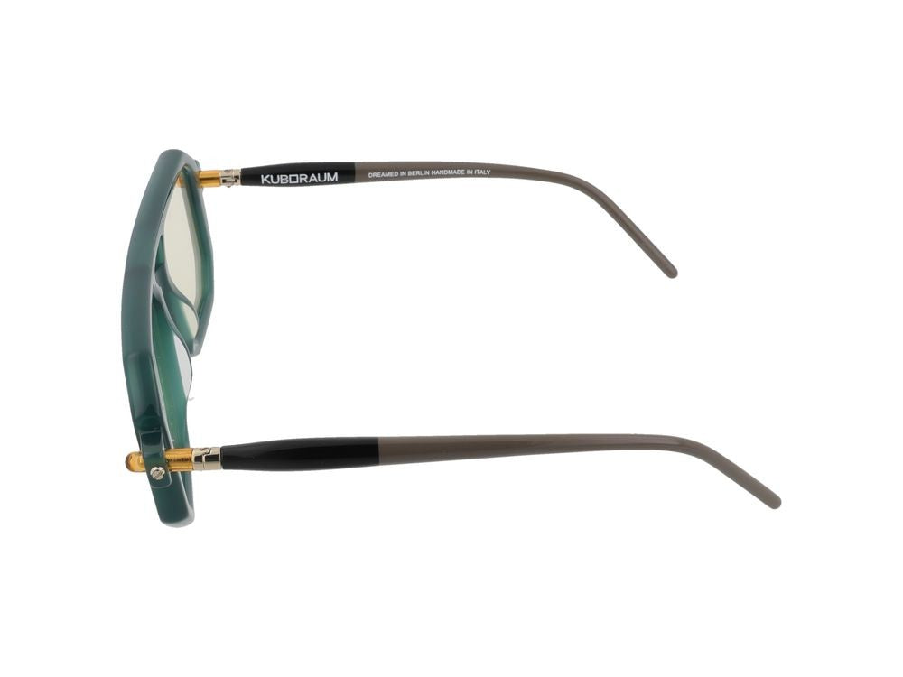 Kuboraum Gold Accent Geometric Acetate Titanium Sunglasses