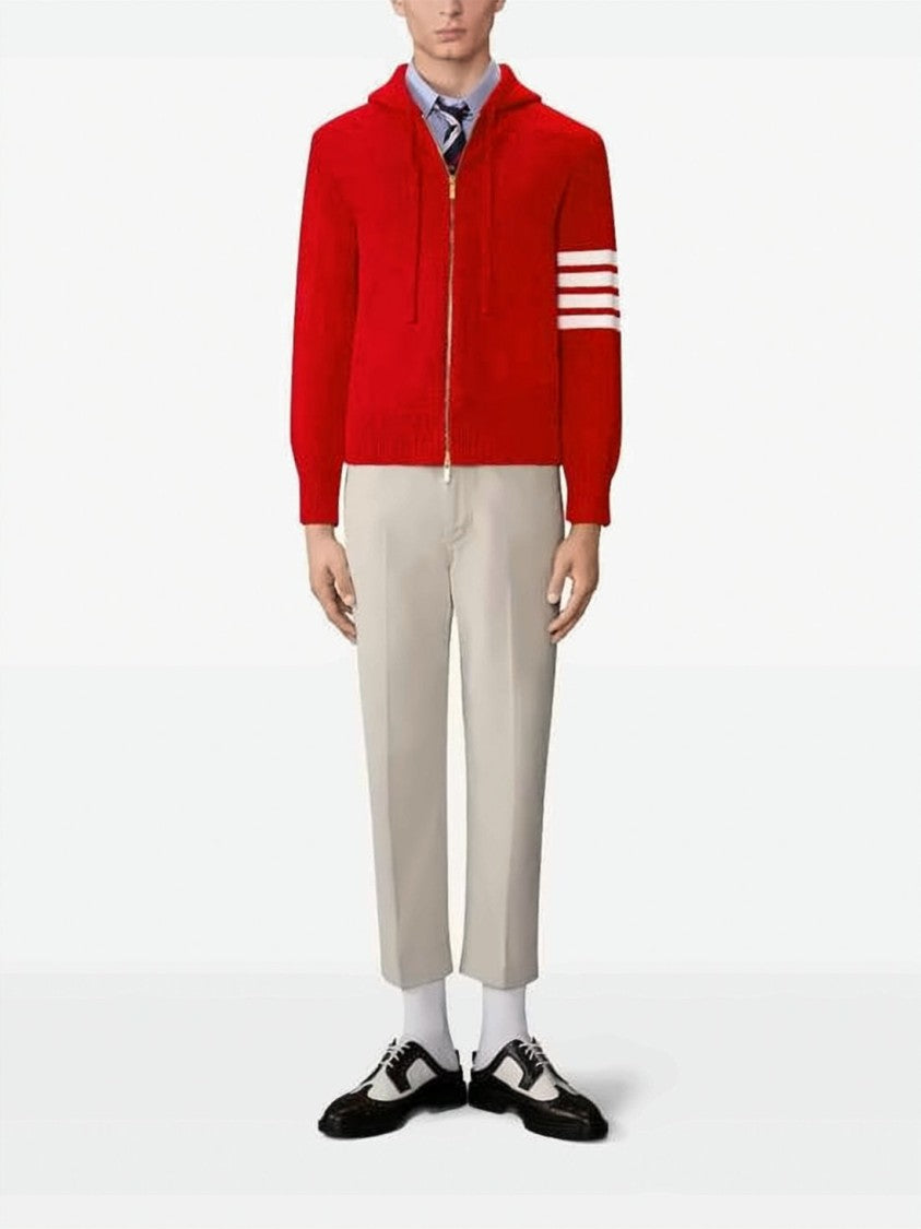 Thom Browne Wool Hoodie With Iconic Stripes