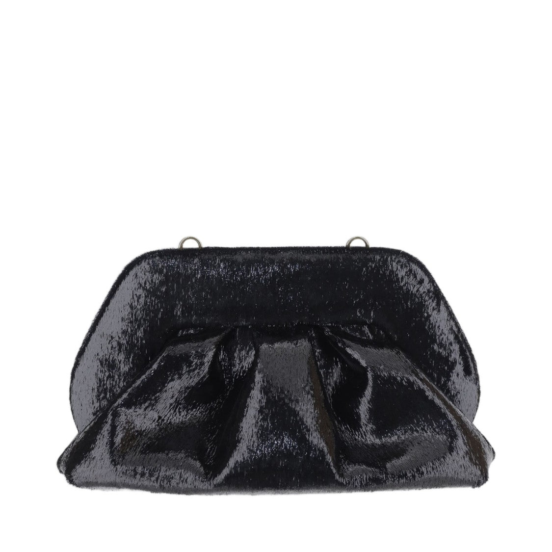 Themoirè Glossy Angular Frame Structured Handbag