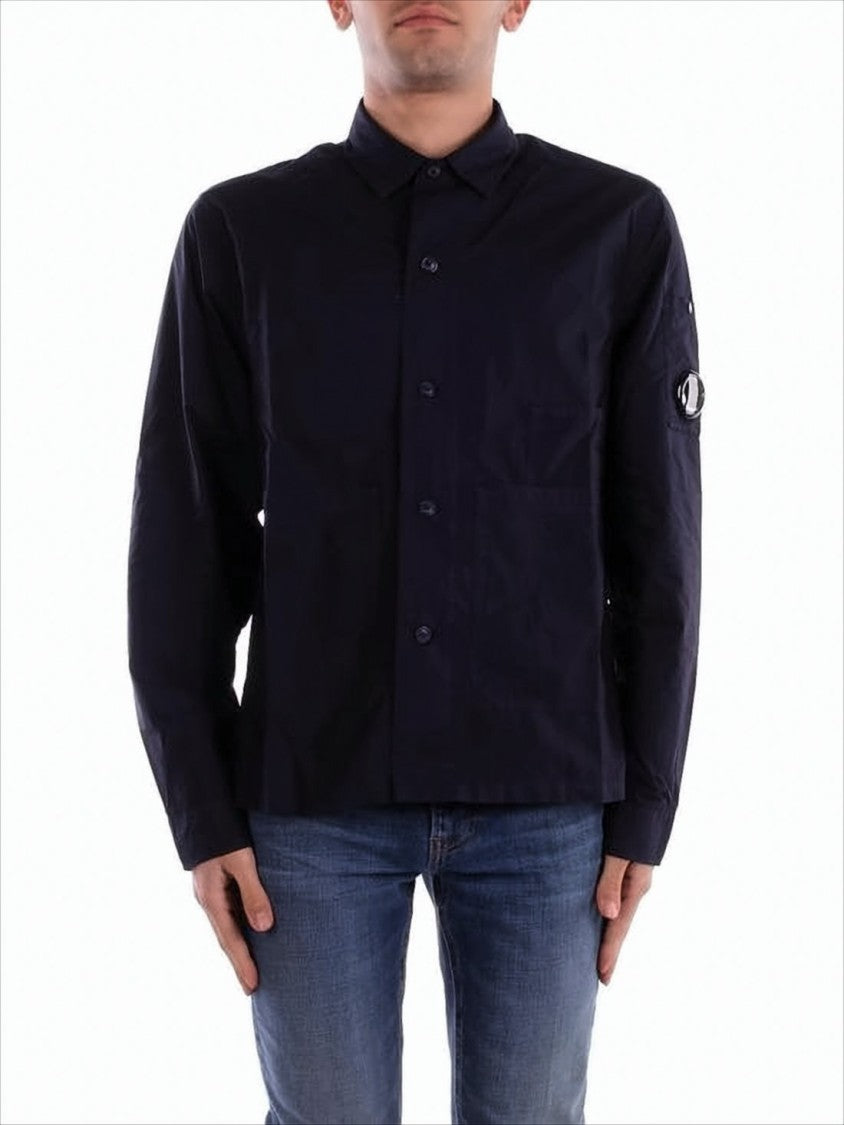 C.P. Company Long-Sleeve Button-Up Shirt With Subtle Logo Patch