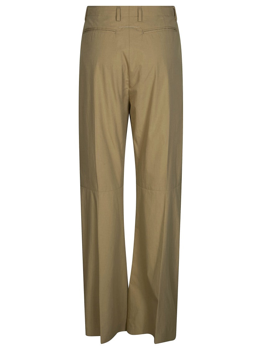 Mm6 By Maison Margiela High Waist Straight Leg Subtle Pleats Pants