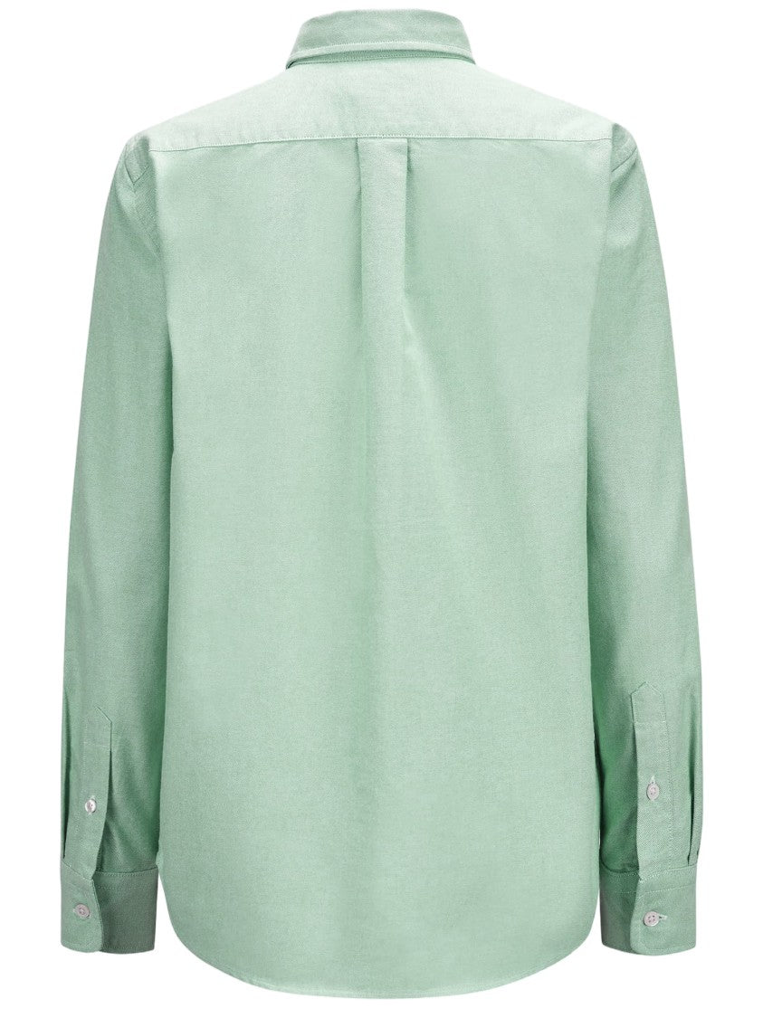 Polo Ralph Lauren Embroidered Logo Light Green Cotton Shirt