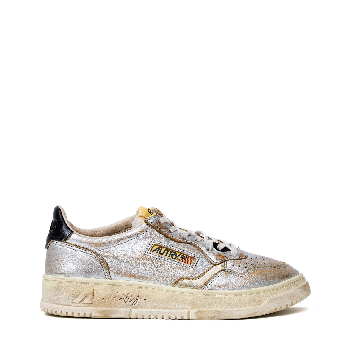 Autry Silver Platinum Super Vintage Low Sneakers