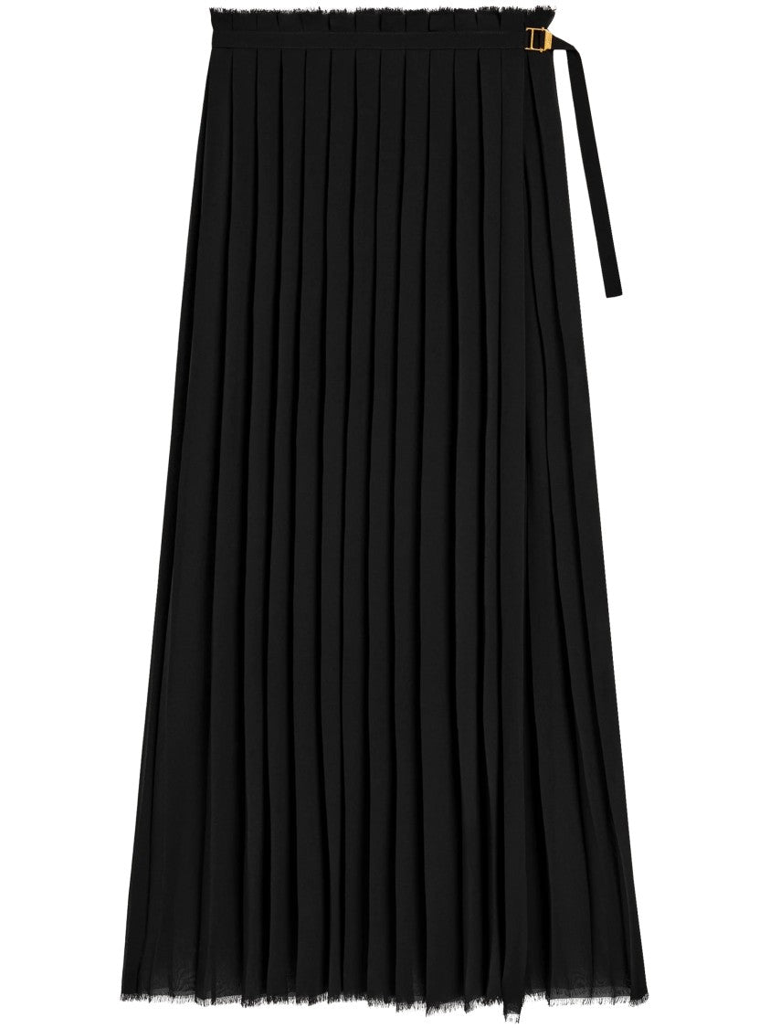 Ami Flowing Pleated Skirt With High Waist