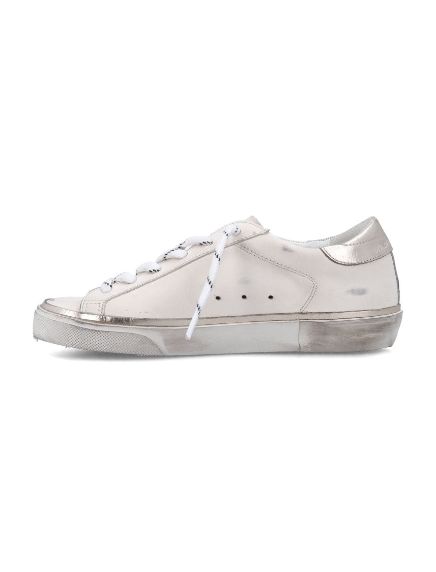 Golden Goose Superstar Distressed White Leather Low-Top Sneakers
