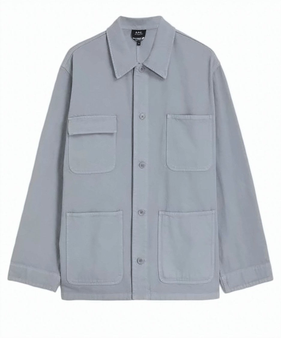 A.P.C. Light Blue Cotton Utility Jacket