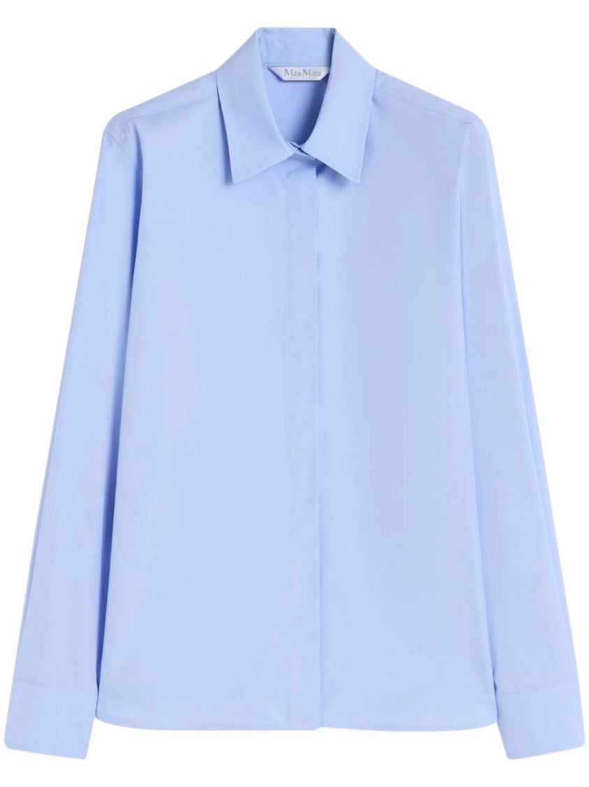 Max Mara Classic Collared Shirt With Concealed Button Placket