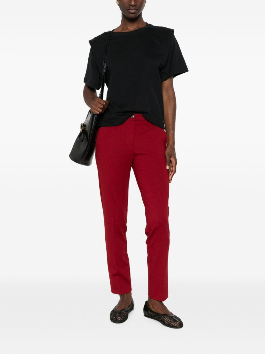 Pinko Red Tapered Refined Detail Slim Tailored Pants