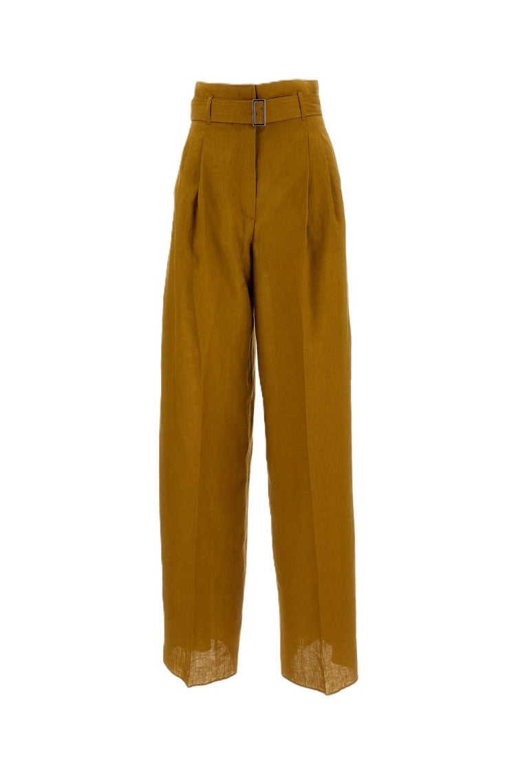 Max Mara Cropped High Waist Wide-Leg Trousers With Textured Fabric