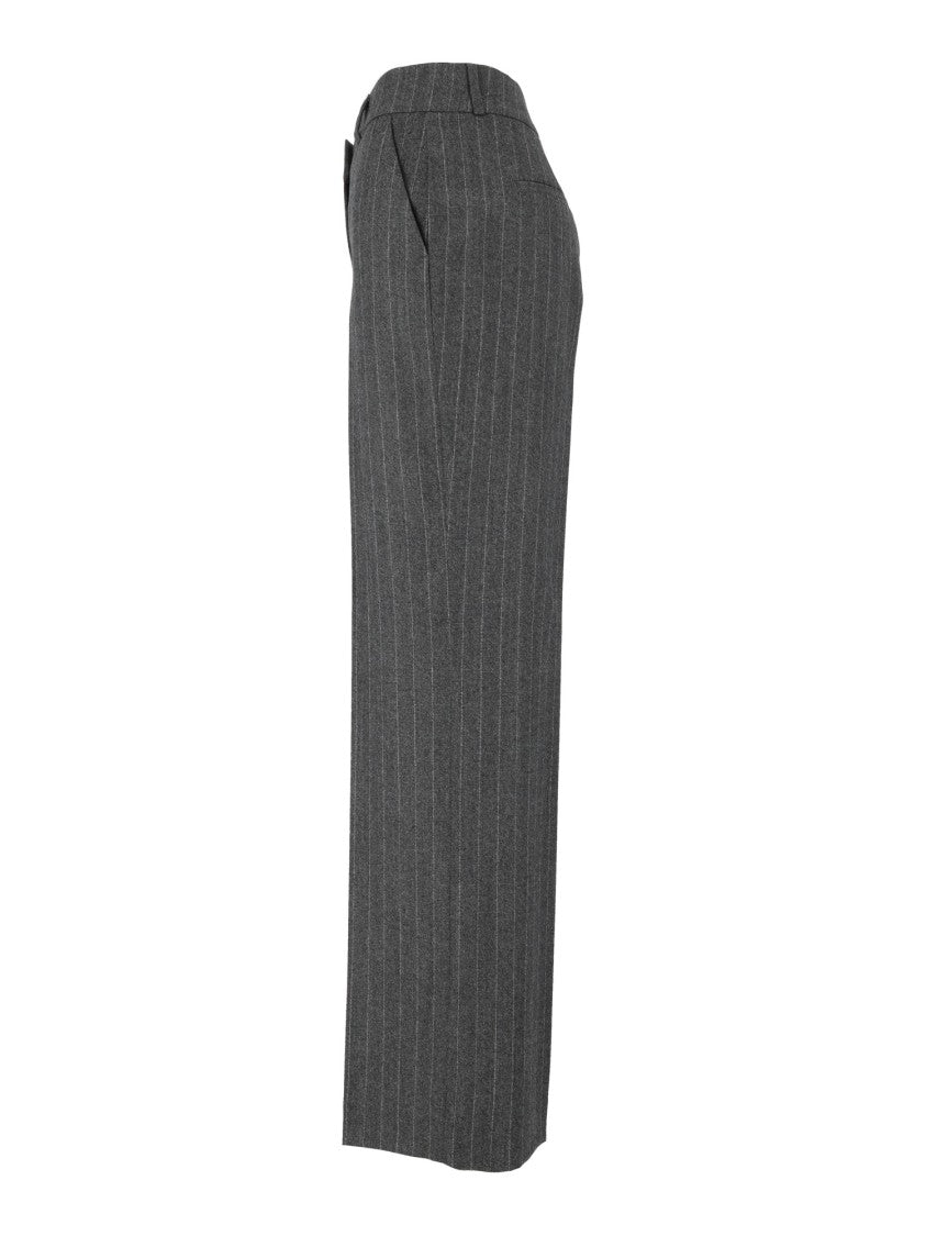 Peserico Pinstripe Mid-Rise Straight-Leg Pants