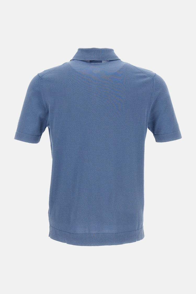 Drumohr Light Blue Cotton Polo Shirt