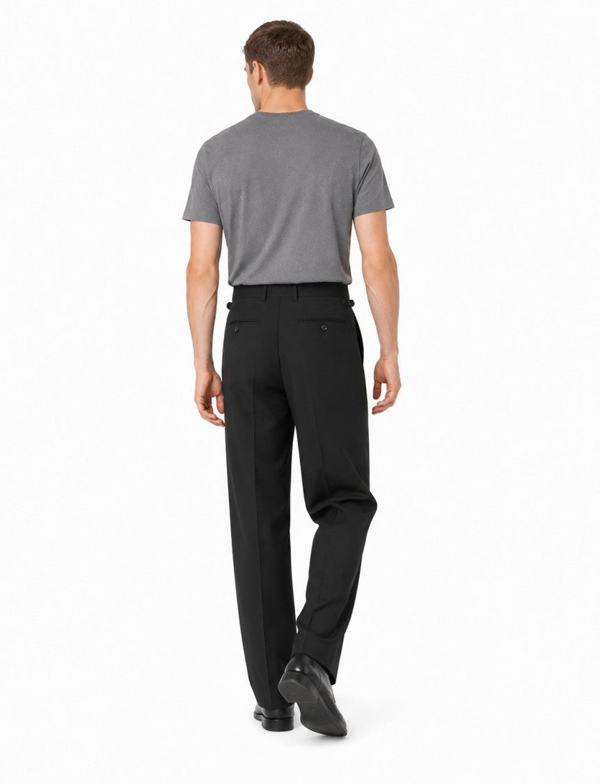 Cellar Door Black Nev Cotton Velvet Chino Trousers