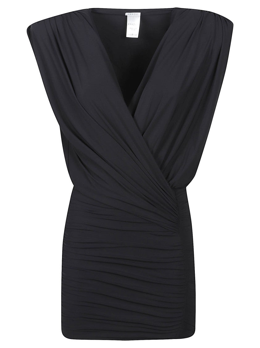 Amazuin Candice Deep Black Mini Dress