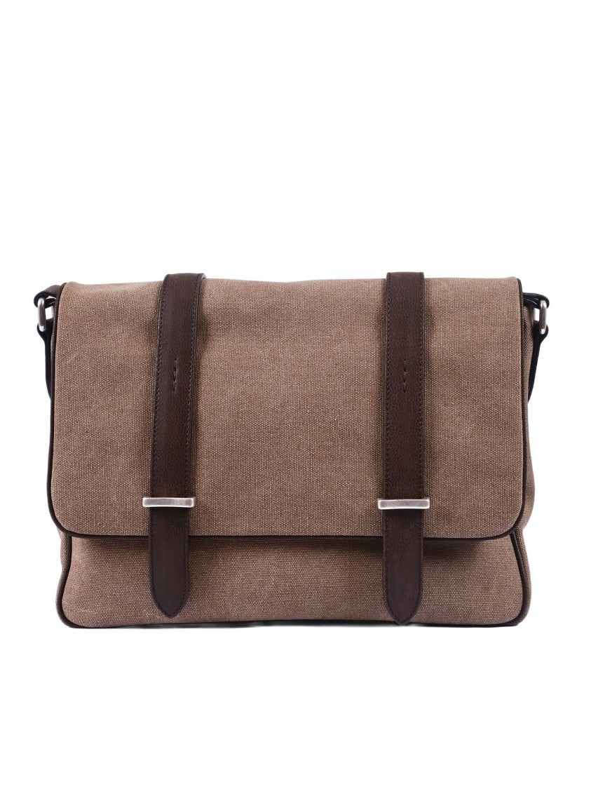Claudio Orciani Textured Fabric Structured Crossbody Bag