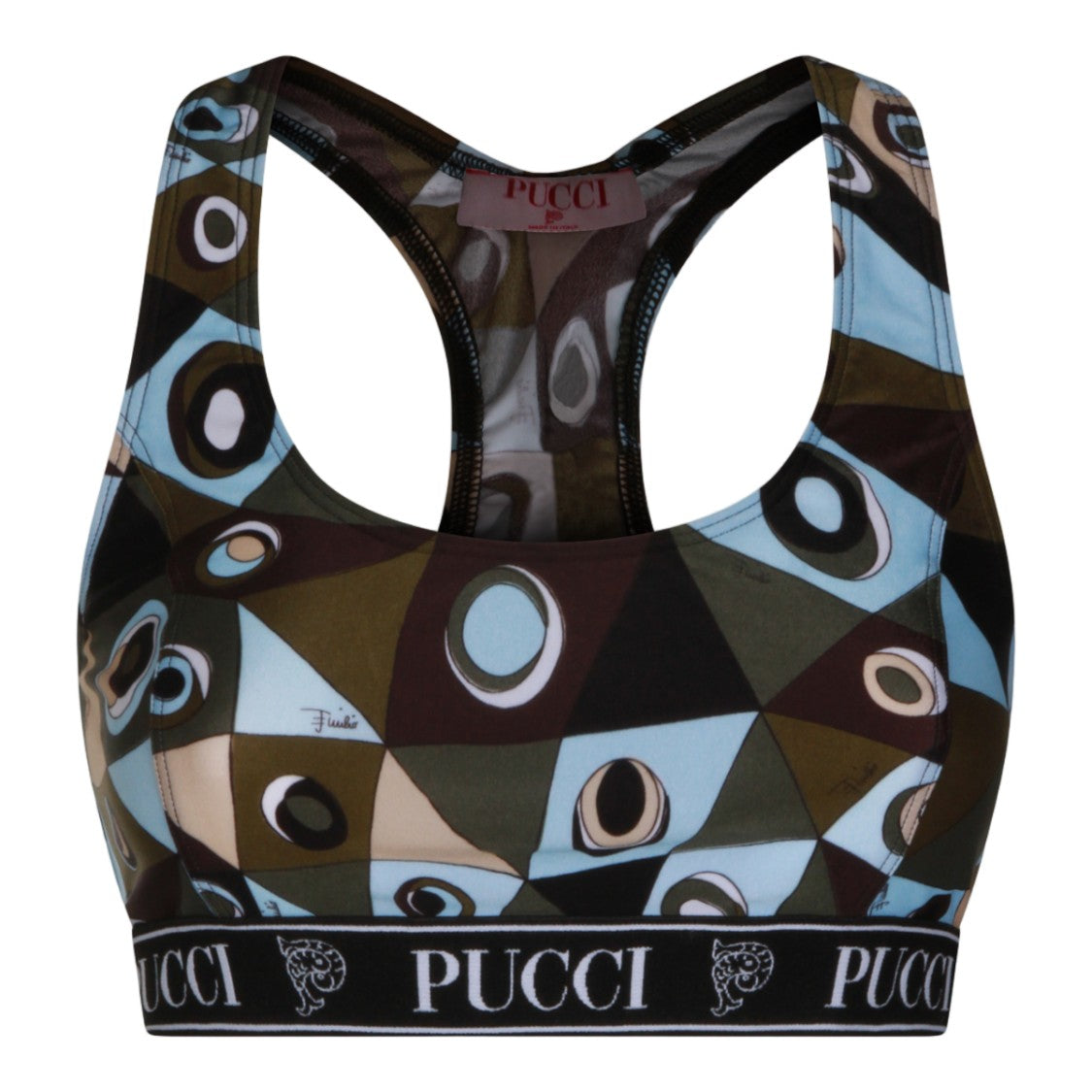 Emilio Pucci Geometric Pattern Racerback Top With Branding Detail
