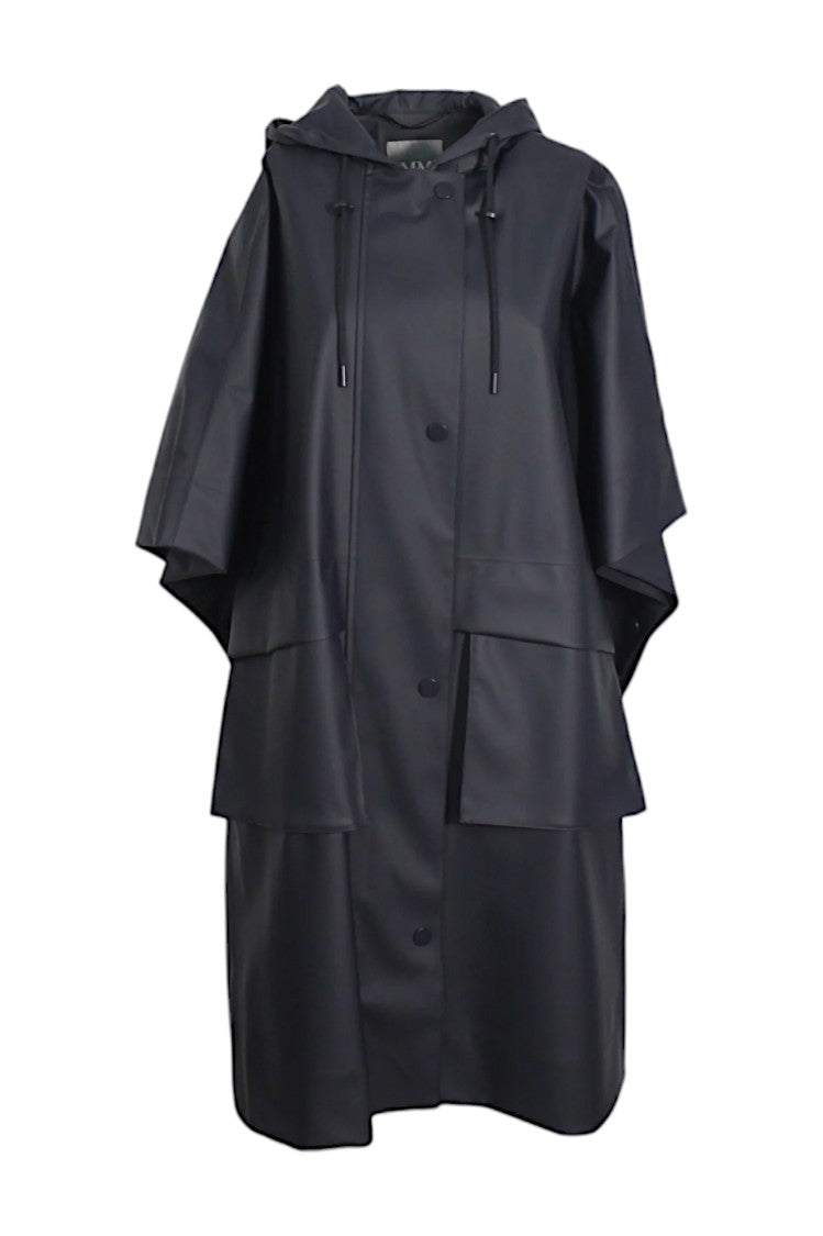 Max Mara Knee-Length Matte Black Raincoat