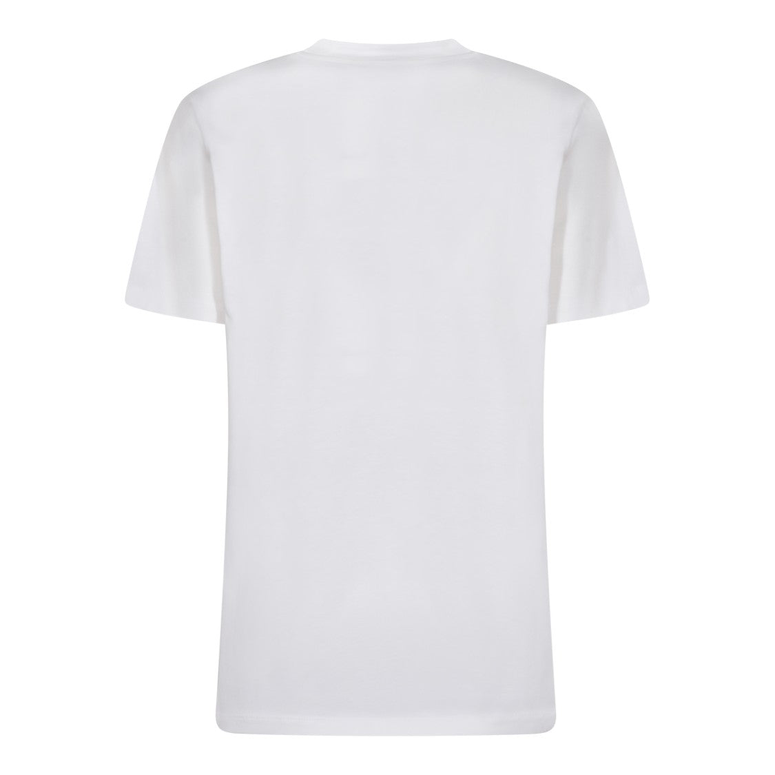 Blumarine Crystal-Embellished White Cotton T-Shirt With Crew Neck Design