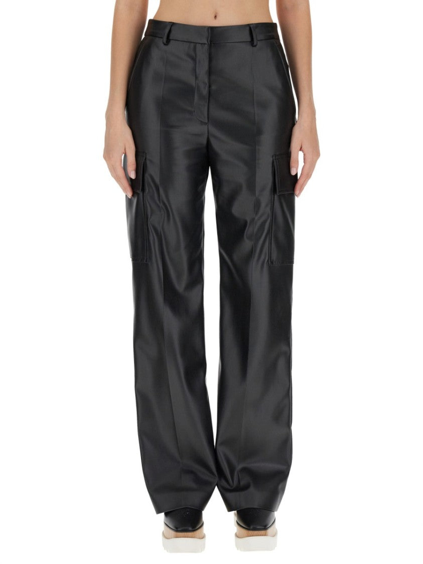 Stella Mccartney Tailored Black Cargo Pants With Utility Pockets