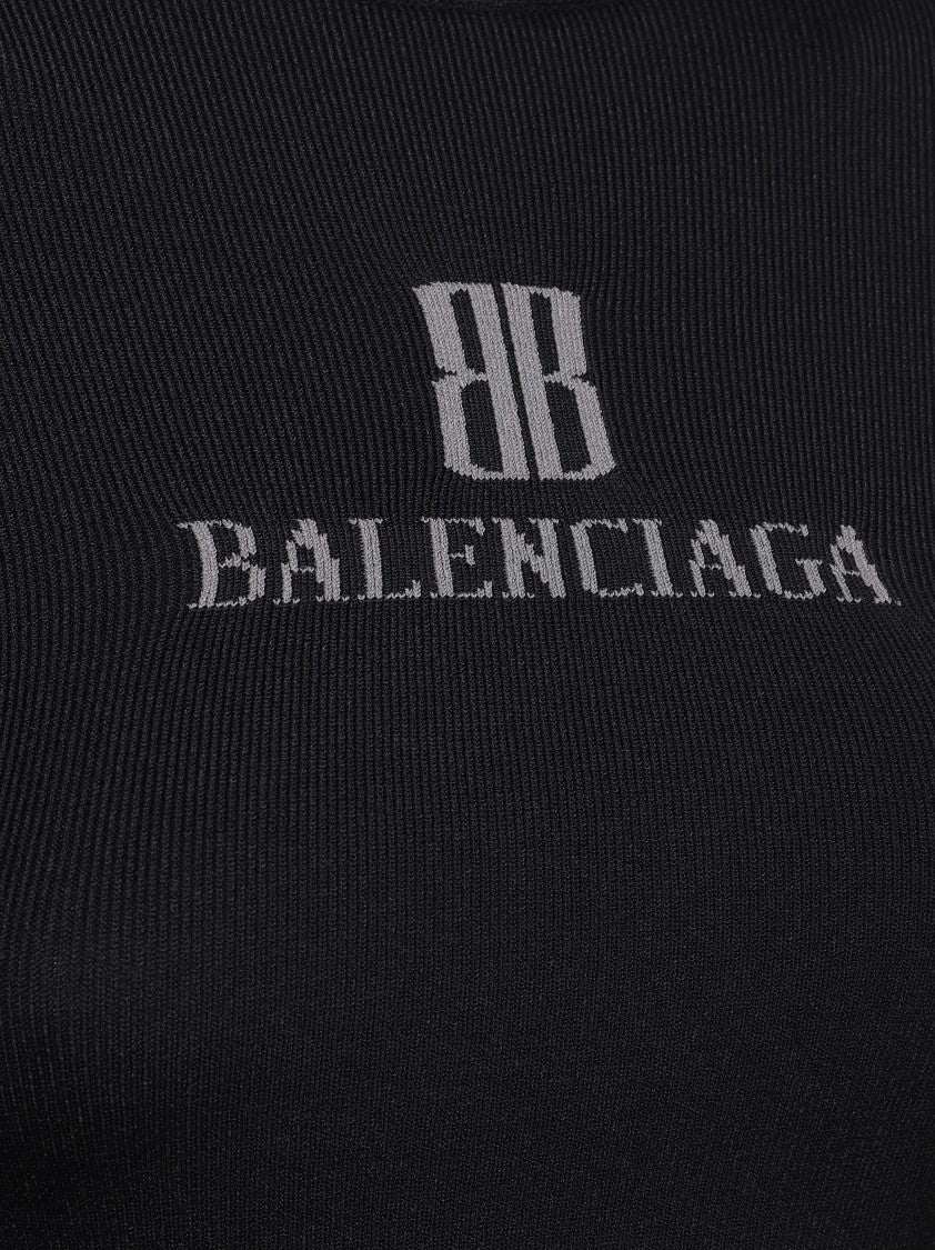 Balenciaga Fitted High-Neck Sweater With Subtle Logo