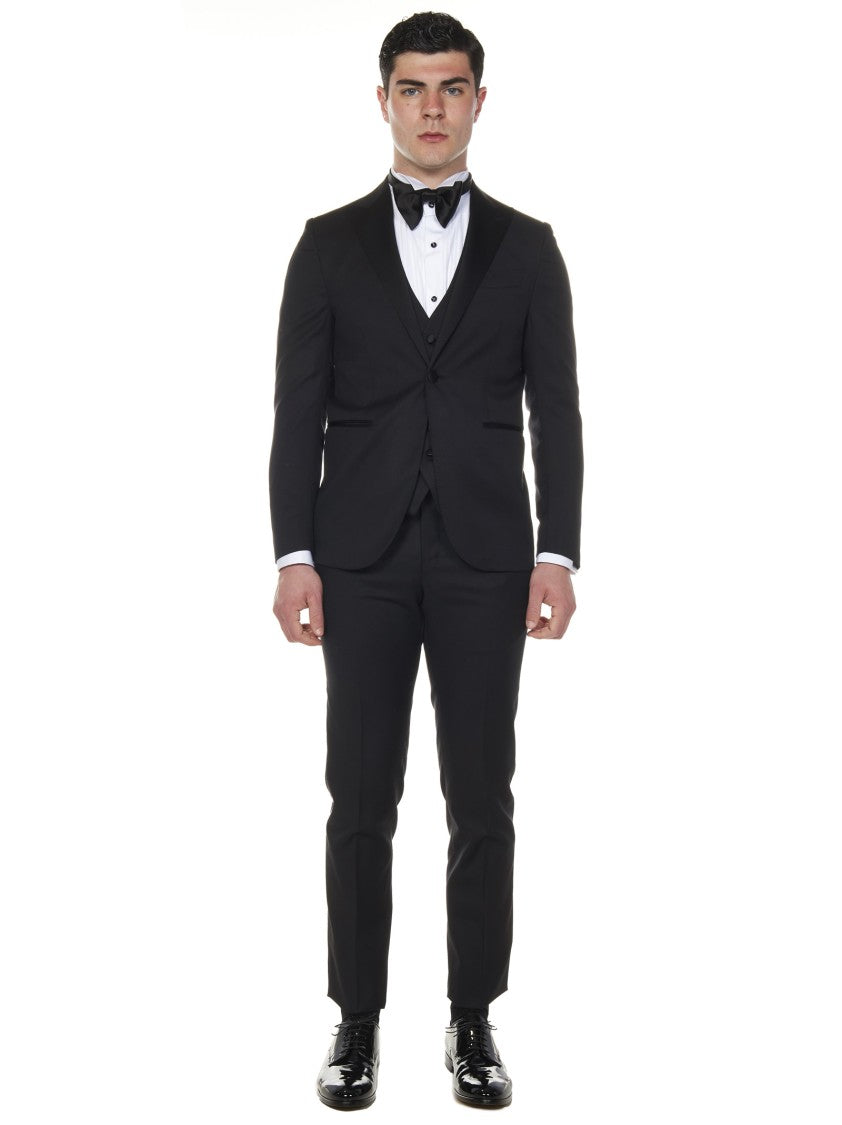 Franzese Collection Tailored Black Tuxedo With Notch Lapels