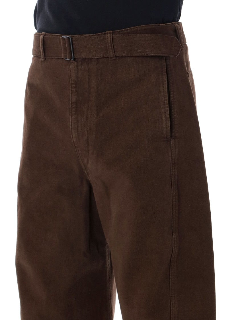 Lemaire Wide-Leg Twisted Pants With Integrated Belt
