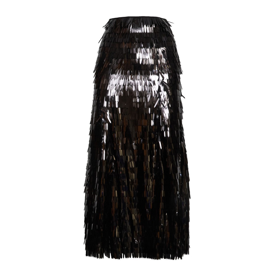 Self-Portrait Black Sequin Midi Skirt