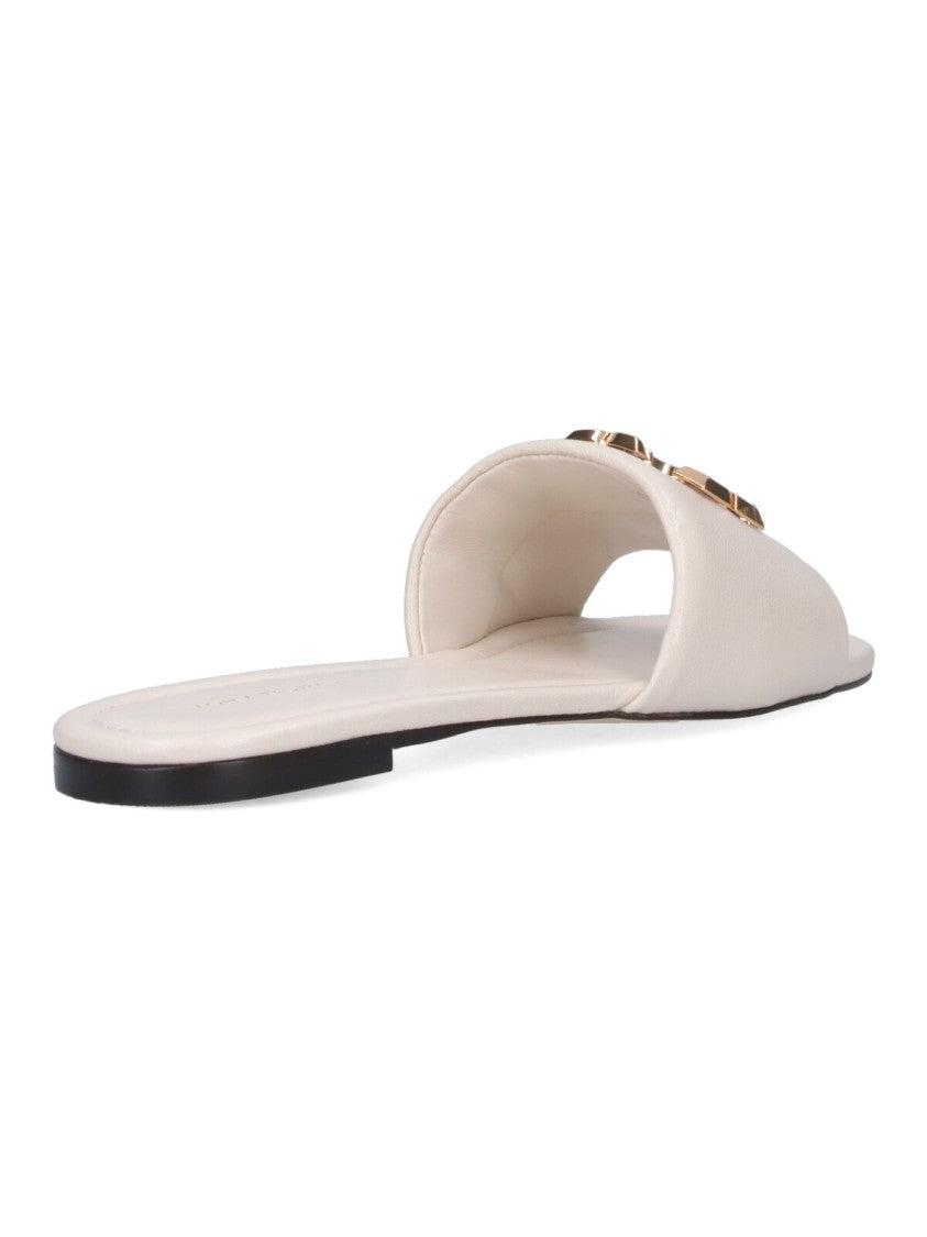 Tory Burch "Eleanor" Slide Sandals – White